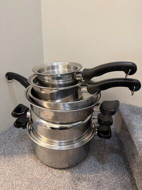 Made in USA - Saladmaster System 7 TP304-316 - 11 inch skillet,2qt pot ,1qt pot,